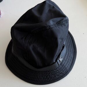 Burberry Black Bucket Hat with Check Lining